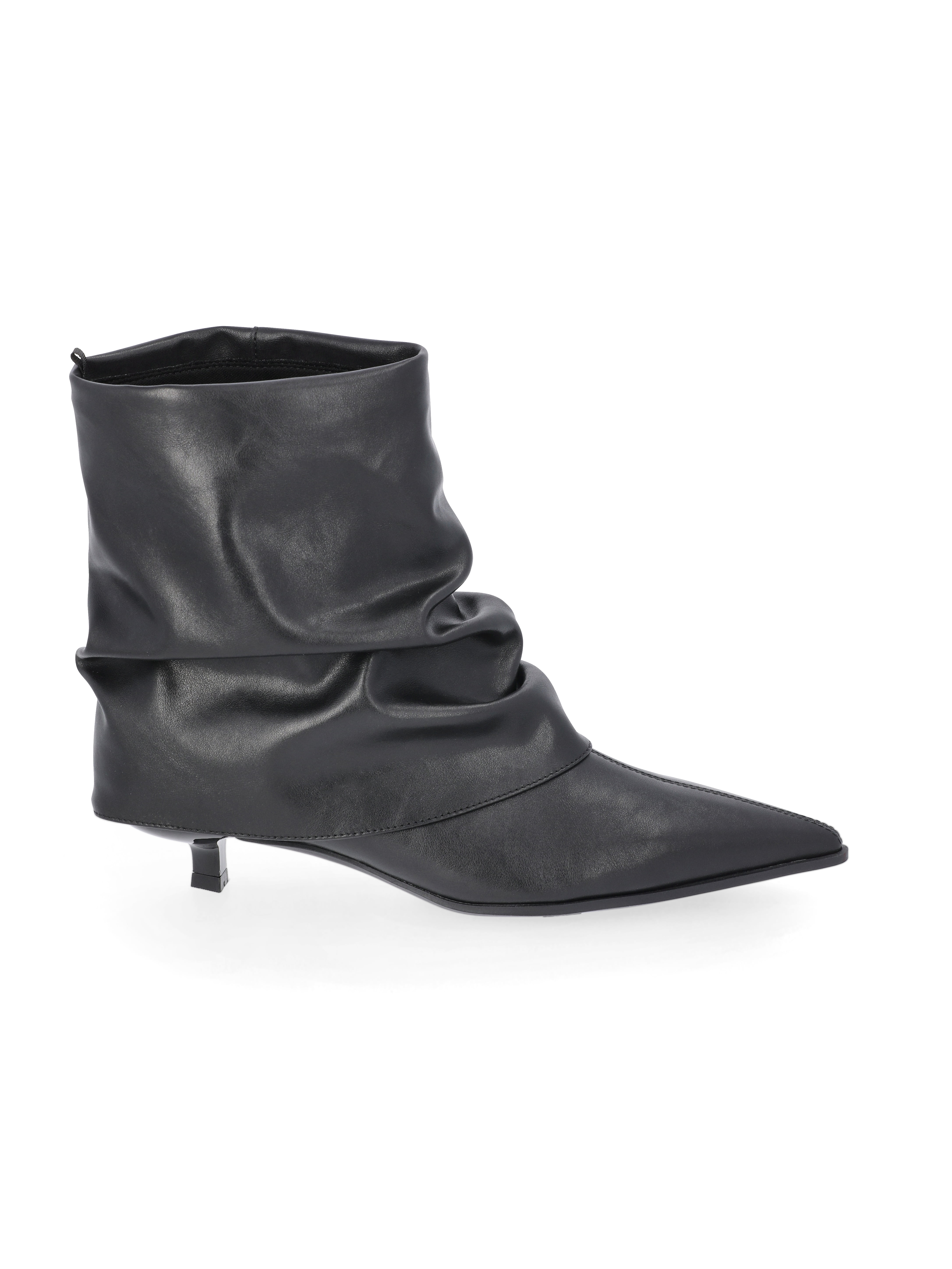 Time and Tru Women's Scrunch Fold-Over Kitten Heel Booties
