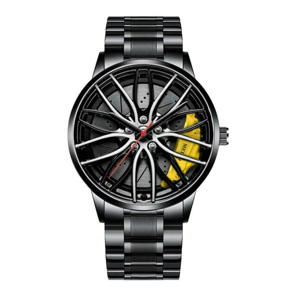 Bdday Men's Wheel Sports Watch Men's Fashion Watch Tire Shaped Watch