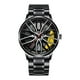 thumbnail image 2 of Reloj deportivo para hombres de color amarillo con forma de rueda de automóvil, reloj de moda para hombres, reloj automático con forma de neumático, 2 of 6