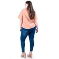 thumbnail image 3 of Blusa escote drapeado Roman Fashion /Tallas Extras, 228 (Cafe) cafe 38, 3 of 5