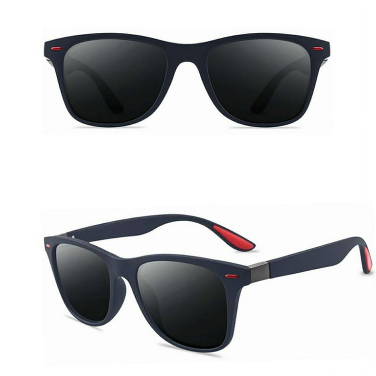 Fly Sunton P21 Men's Classic Casual Sunglasses Polarized Sunglasses All Black Large Plastic Frame Sunglasses for Outdoor Driving Non Slip Temples
