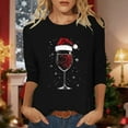 thumbnail image 4 of Christmas Shirts for Women 3/4 Sleeve Tops Casual Loose Fit Print Holiday T Shirts for Ladies, 4 of 4