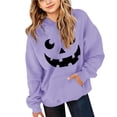 thumbnail image 4 of CPNG Girls and Boys Halloween Hoodies Long Sleeve Hooded Sweatshirt with Halloween Theme Print Loose Fit Casual Daily Pullovers Tops, 4 of 6