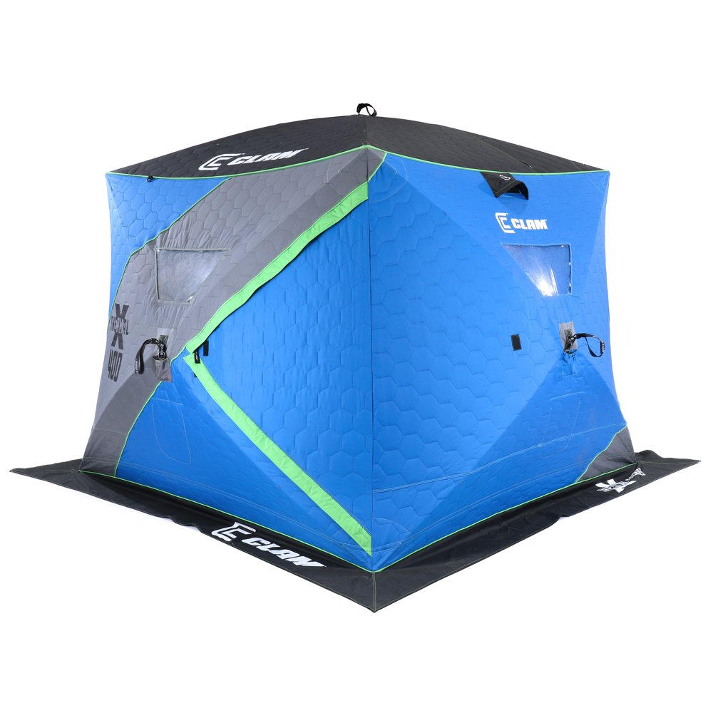 Clam X400 Thermal 46 Person Outdoor Portable Pop Up Ice Fishing Shelter Tent
