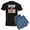 With Blue Strpe Pant, variant on - Add Bacon Men's Dark Pajamas - Men's Dark Loose Fit Cotton Pajama Set