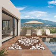 thumbnail image 3 of Brown Boho Outdoor Rug for Patio/Deck/Porch, Non-Slip Large Area Rug 3 x 5 Ft, Vintage Classic Bohemia Flower Textured Indoor Outdoor Rugs Washable Area Rugs, Reversible Camping Rug Carpet Runner, 3 of 8