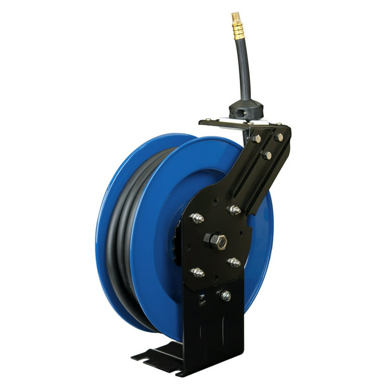 Cyclone Pneumatic 0.375in. x 25ft 300 PSI Retractable Air Hose Reel with  Rubber Hose 