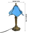 thumbnail image 3 of Stained Glass Table Lamp(7.87*14.17 in) Traditional Handicrafts Art Style Desk Lamp Gorgeous Reading Table Lamp For Bedrooms, Bedside, Living Room, Home Office, Gift For Mother.Sky Blue, 3 of 9