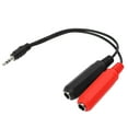 thumbnail image 1 of Convertidor de cable de sonido, enchufe y reproducir 7.9in de largo 3.5 mm de macho a 6.35 mm femenino femenino cable de goma para micrófono para reproductor de dvd, 1 of 7