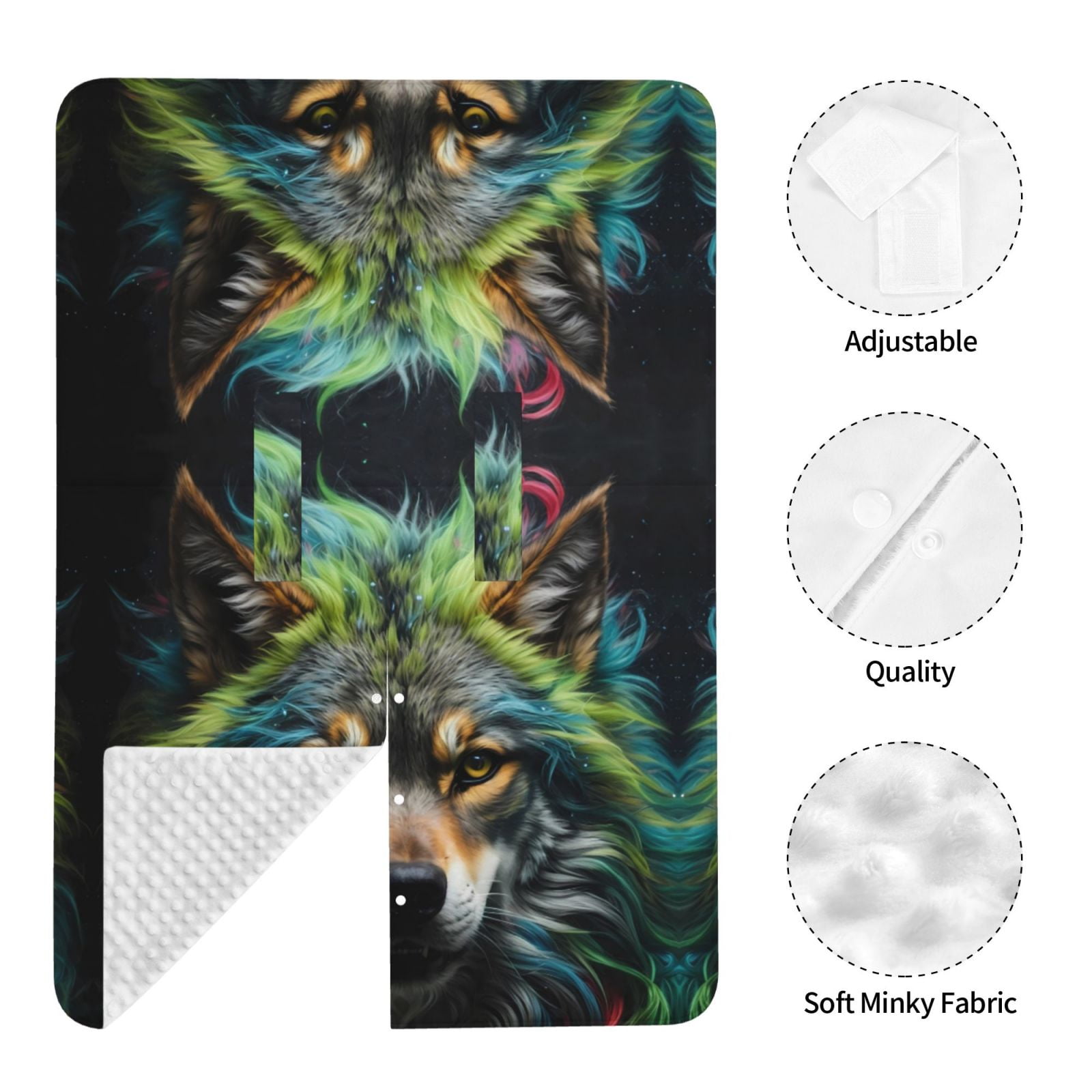 Car Seat Cover Baby - Realistic Style Colorful Wolf Breathable Infant Car Seat Cover for Baby Carseat, Lightweight Comfort Baby Essentials Must Haves Newborn Stuff for Girl Boy