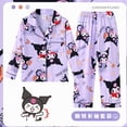 thumbnail image 5 of Conjunto de pijama de manga larga para niños de Anime Kawaii Sanrioed Cinnamoroll Hello Kitty Kuromi Y2K, ropa de dormir para el hogar de dibujos animados para niño y niña, 5 of 5