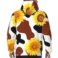 thumbnail image 5 of Bingfone Cow Print Sunflower Men'S Drawstring Hoodie Long Sleeve Pocket Sweatshirts-Large, 5 of 9