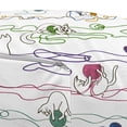 thumbnail image 3 of Kitten Pouf Cover with Zipper, Hand Drawing Style Cats Playing with Colorful Balls of Yarn Kitties Having Fun, Soft Decorative Fabric Unstuffed Case, 30" W X 17.3" L, Multicolor, by Ambesonne, 3 of 5