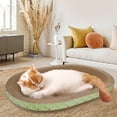 thumbnail image 2 of Extra Thick Cat Scratcher Bed Combo 3-in-1 Toy 18.9x12.6x3.5 Inch Corrugated Paper for Clawing Resting（Green-M）, 2 of 6