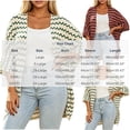 thumbnail image 3 of Cmfcve Womens Plus Size Kimono Cardigans Striped Open Front 3/4 Sleeve Shirts Lightweight Casual Cover Up Tops, 3 of 7