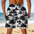 thumbnail image 7 of Men Swim Trunk Hawaiian Coconut Tree 2 In 1 Quick Dry Swim Shorts Mens Swimsuit Board Shorts With Pockets Black XXL, 7 of 7