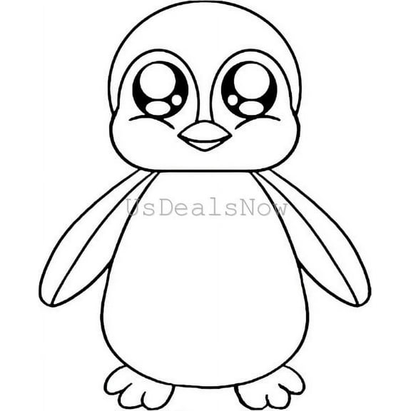 (2) Cute Cartoon Penguin Vinyl Decal Car Window Stickers BLACK