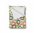 thumbnail image 2 of Retro Soft Flannel Fleece Throw Blanket, Colorful Doodle Like Hand Drawn Big Circles Hipster Style Soft Colors Modern Art, Cozy Plush for Indoor and Outdoor Use, 60" x 80", Multicolor, by Ambesonne, 2 of 6