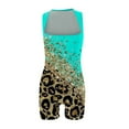 thumbnail image 3 of Usmixi Jumpsuits for Women Vintage Floral Slim Lightweight Stretch Workout Sports Short Tank Jumpsuits Overalls Summer Formal Leopard Print Square Neck Sleeveless Mini Rompers Mint Green s, 3 of 3