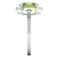 thumbnail image 3 of Clara Pucci 14K White Gold 2.27ct Peridot Halo Ring for Women, 3 of 7