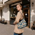 thumbnail image 7 of Iauyy Women's Handbag Removable Shoulder Satchel Bag-Polyester and PU leather ，Blue Butterfly, 7 of 7