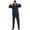 A Navy Blue, variant on Aislor Rain Suit for Men & Women One Piece Waterproof Coveralls Reflective Strip Rainsuit Yellow XXL