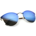 thumbnail image 4 of sunglassLA - Womens Fashion Iridescent Lens Rimless Metal Temple Cat Eye Sunglasses - 55mm, 4 of 4