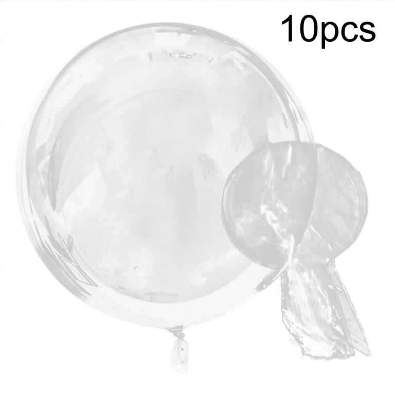 Limei 10 Packs, 10 Inch Helium Style Transparent Bubble Clear Balloons for  LED Light Up Balloons, Gifts for Christmas,Wedding,Birthday Party