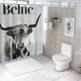 thumbnail image 7 of Orinice Cow Horns Snow Bathroom Decor Set Colorful Luxurious Graphic Print Polyester Fabric Fashion Shower Curtain with Hooks 69x72, 7 of 7