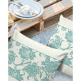 thumbnail image 2 of Pack of 2 Outdoor Pillow Covers, Sage Green Ethnic Flower and Plant Printing Waterproof Square Throw Pillowcase Cushion Decorative Pillow Covers for Couch Patio Tent, 16x16 in, 2 of 6