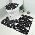 thumbnail image 2 of Vintage Halloween Elements Pattern Bathroom Rugs Sets 3 Piece,Toilet Cover Set,Absorbent Non Slip Bathroom Mats Sets with U-Shaped Contour Rug Toilet Rug Set, 2 of 5