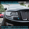 thumbnail image 5 of Xotic Tech Carbon Fiber Pattern Headlight Eyebrow Eyelid Molding Cover Trim Compatible with Jeep Grand Cherokee 2014-16, 5 of 9