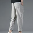 thumbnail image 3 of SWSMCLT Men's Stretch Pants Summer Ankle Long Sweatpants Pants Slim Fit Thin Comfy Pleated Track Jogging 67Grey 34, 3 of 4