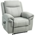 thumbnail image 1 of HOMCOM Fauteuil Inclinable Manuel avec 8 Massages par Vibration, Poches Latérales, Gris, 1 of 10