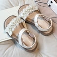 thumbnail image 5 of Gubotare Girl Dress Shoes Girls Summer Dress Sandals Straps Flats Flower Open Toe for Girls Toddler Little Kid Big Kid Size 4 (White,4 Big Kid), 5 of 9