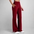 thumbnail image 1 of Mifsaly Plus Size Yoga Pants Women Wide Leg High Waist Bootcut Stretchy Pant Slit Hem Comfortable Office Workout Lounge Slacks, 1 of 5