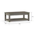 thumbnail image 4 of Furniture of America Keller Country Lower Shelf Coffee Table, Antique White, 4 of 7