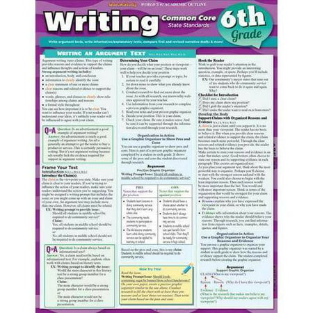 6th grade writing common core standards
