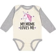 thumbnail image 3 of Inktastic My Meme Loves Me Girl Unicorn Girls Long Sleeve Baby Bodysuit, 3 of 5