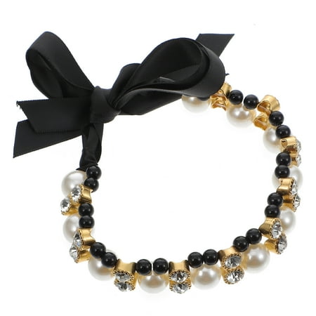 Raindrops Imitation Pearl and Rhinestone Dog Necklace 1Pcs Pet Collar Jewelry