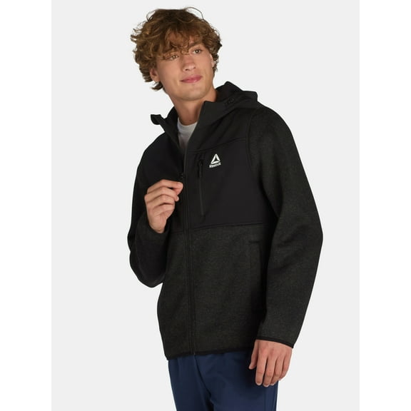 Reebok Delta Men's Hooded Sweater Fleece Jacket, Sizes M-2XL