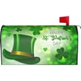 thumbnail image 3 of Happy St Patricks Day Mailbox Covers Magnetic Standard Size 18 X 21 Inch Green Shamrock Mailbox Wraps Mailbox Decals Post Letter Box Cover for Holiday Garden Yard Decor, 3 of 6