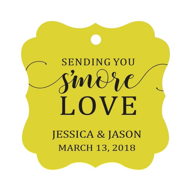 Darling Souvenir Personnalisé Suspendre Tags Vous Envoyant Plus d'Amour Faveur Cadeau Tags Personnalisé Fantaisie Bonbonniere Étiquette-Jaune-100 Tags