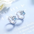 thumbnail image 3 of Lindos pendientes con hebilla para orejas de mascota, huellas de garras de gato, taladro de circonita azul, hebilla para orejas de cobre, estilo coreano, 3 of 5