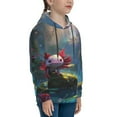 thumbnail image 3 of Goofa Pond Cute Axolotl Pattern Hooded Sweatshirt for Youth Trendy youth sweatshirt Casual Hoodie for Boys and Girls-Small, 3 of 6