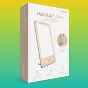 Verilux HappyLight Luxe - Light Therapy Lamp with 10,000 Lux, UV-Free, LED Bright White Light with Adjustable Brightness, Color, Countdown Timer, Stand - Boost Mood, Sleep, Focus (Champagne Gold)