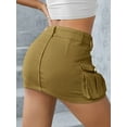 thumbnail image 2 of Michellecmm Women Mini Skirt Vintage Low Waist Cargo Skirt Summer Slim Fit Solid Color Skirt with Pockets for Club, 2 of 7