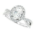 thumbnail image 2 of Amor Jewel 14K White Gold Plated Rings - Oval Cut Excellent 1.59 Ct Diamond Ring for Women's - Engagement Double-Halo with Multi Accent Rings - Classic Engagement Wedding Solitaire Rings, 2 of 5