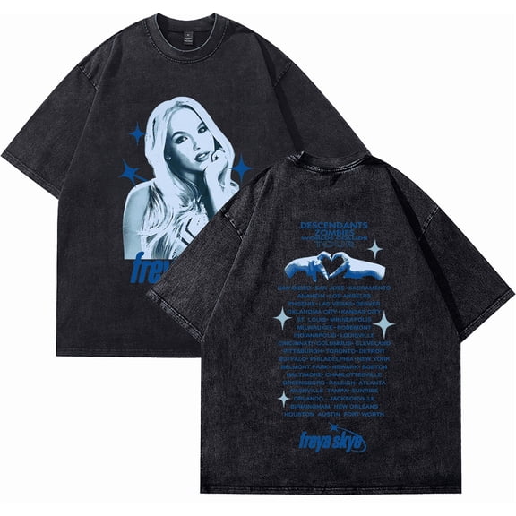 Freya Skye 2025 Tour Merch Tshirt Vintage Washed Cotton Dirtyfit T-Shirt Oversized Black Graphic Tee