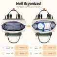 thumbnail image 6 of Diaper Bag Backpack, Extra Large for Twins & 2 Kids, Expandable 25‑37L Travel Baby Bag with Changing Pad & Earphone Hole, Apricot Green, 6 of 7